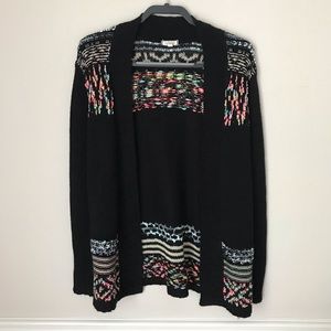 SOLD: Eyeshadow Open Cardigan Black Multicolor